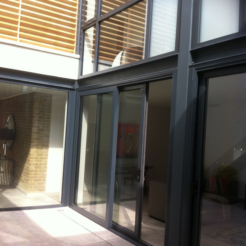 Anthracite aluminium sliding patio doors fitted in Dulwich
